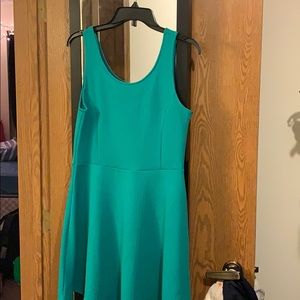 Green skater dress